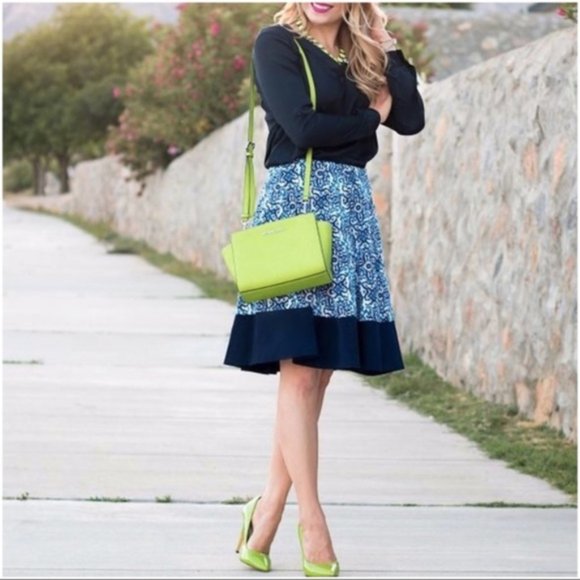 Milly DesignNation Mixed Tile Print A-Line Skirt Size L - Picture 4 of 5